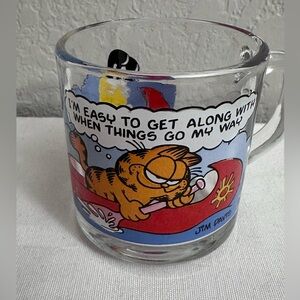 Garfield and Odie McDonalds Happy Meal Glass Coffee Cup Mug Vintage 1978 Canoe
